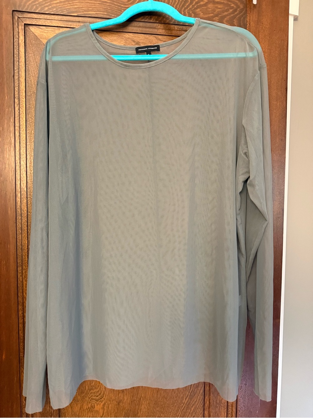 Universal Standard Sheer Long-Sleeve Shirt - Light Gray